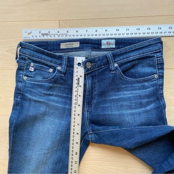 AG Adriano Goldschied The legging super skinny blue stretchy soft denim short 28 - Picture 8 of 9